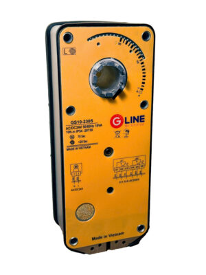 Động cơ điều khiển van gió có lò xo phản hồi 10Nm, điện áp 24V.